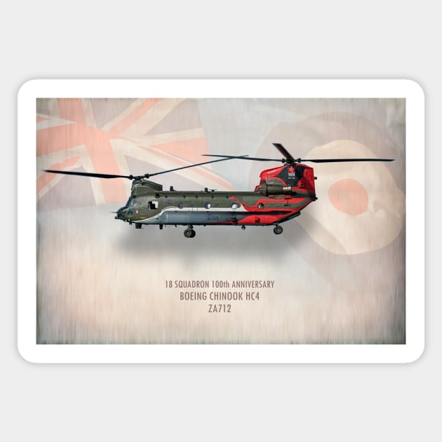 Chinook HC4 ZA712 Sticker by aviationart